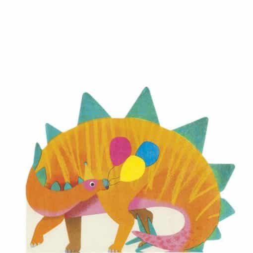 Little Dino Party Shaped Lunch Napkins