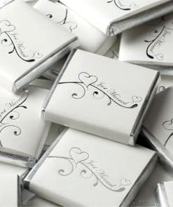 Silver Wedding Heart Neapolitan Chocolates