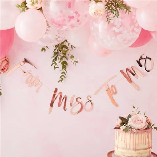 Floral Hen Party 'From Miss to Mrs' Banner