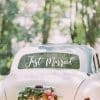 Gold Wedding Just Married Car Sticker