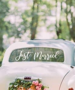 Gold Wedding Just Married Car Sticker