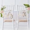 Gold Wedding Wifey & Hubby Chair Signs