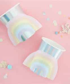 Iridescent Rainbow Paper Cups