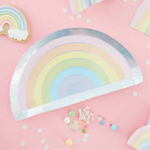 Iridescent Rainbow Paper Plate - 28cm