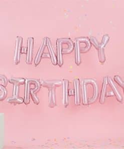 Pastel Pink 'Happy Birthday' Balloon Bunting