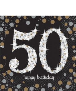 Sparkling Celebration Age 50 Paper Napkins