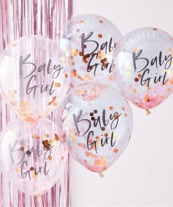 Twinkle Twinkle Baby Girl Pink Confetti Balloons