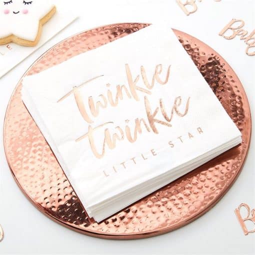 Twinkle Twinkle Rose Gold Paper Napkins