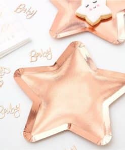 Twinkle Twinkle Rose Gold Star Paper Plate