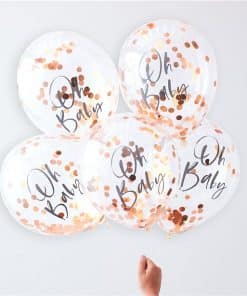 Twinkle Twinkle Oh Baby Rose Gold Confetti Balloons