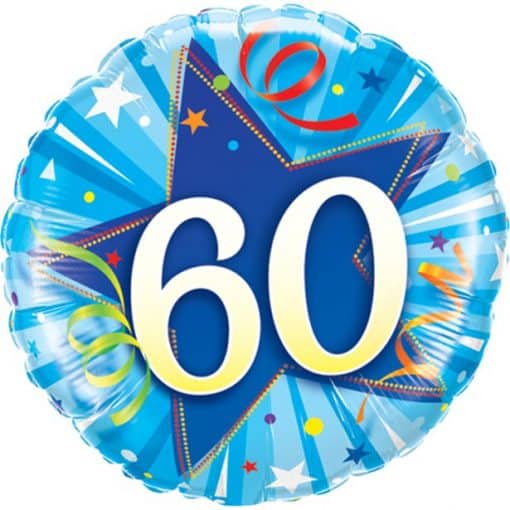 60th Birthday Blue Shining Star Balloon