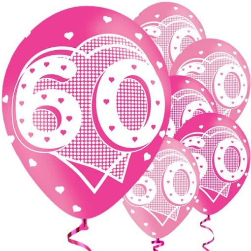 60th Birthday Pink Balloons