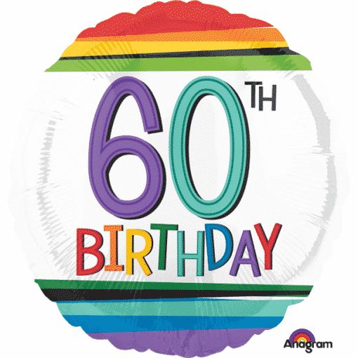 60th Birthday Rainbow Balloon