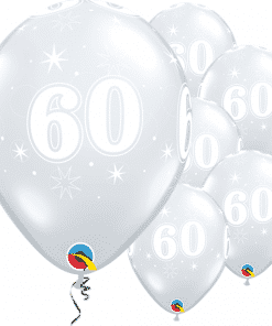 60th Birthday Sparkle-A-Round Diamond Clear Balloon