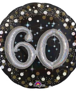 60th Birthday Sparkling Celebration 3D Balloon