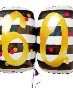 60th Pink & Gold Milestone Supershape Balloon