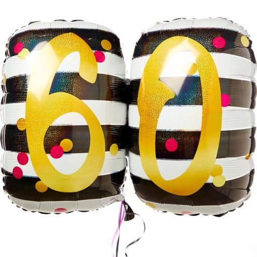 60th Pink & Gold Milestone Supershape Balloon