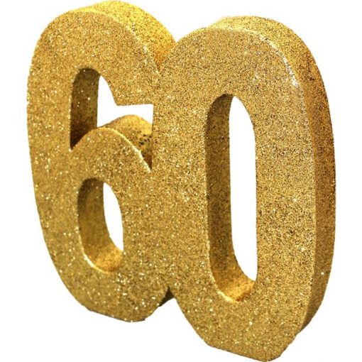 Age 60 Gold Glitter Table Decoration