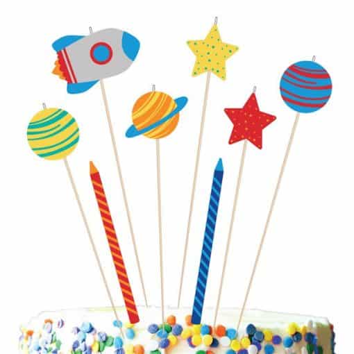 Blast Off Birthday Candle Set