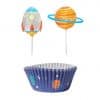 Blast Off Birthday Cupcake Cases & Picks