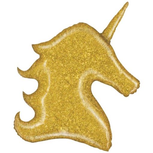 Gold Glitter Unicorn Supershape Balloon