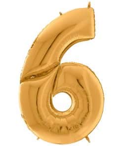 Gold Number 6 Foil Balloon