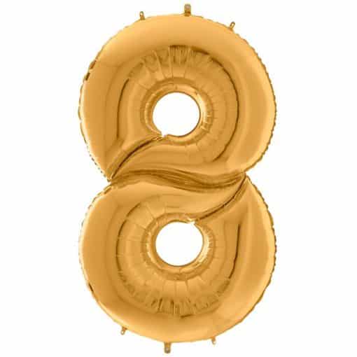 Gold Number 8 Foil Balloon