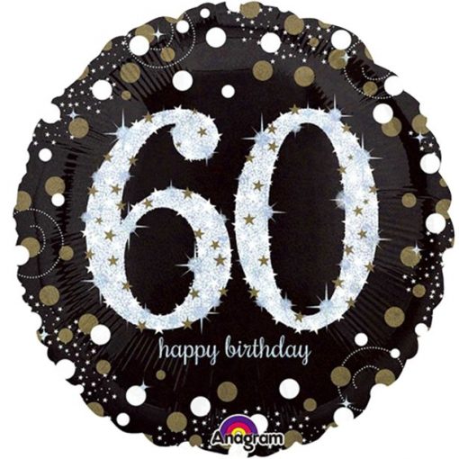 Happy 60th Birthday Gold Sparkling Celebration Balloon