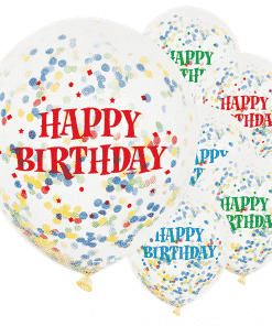 Happy Birthday Bright Confetti Balloons