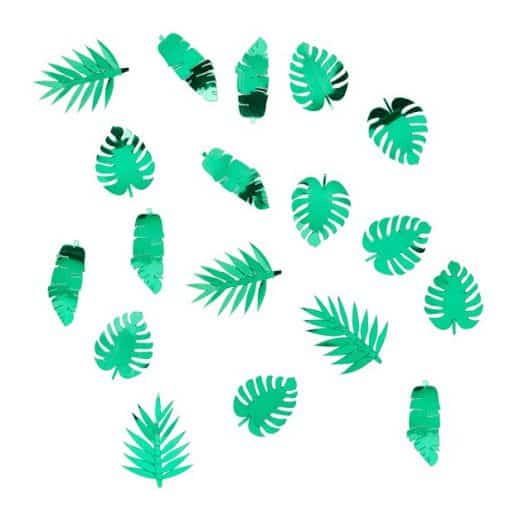 Metallic Tropical Leaf Confetti