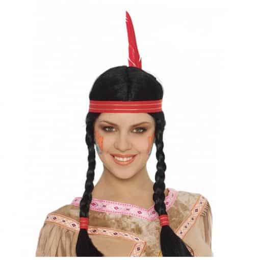 Native American Braided Wig with Feather