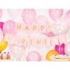 Pastel Pink & Gold Happy Birthday Banner