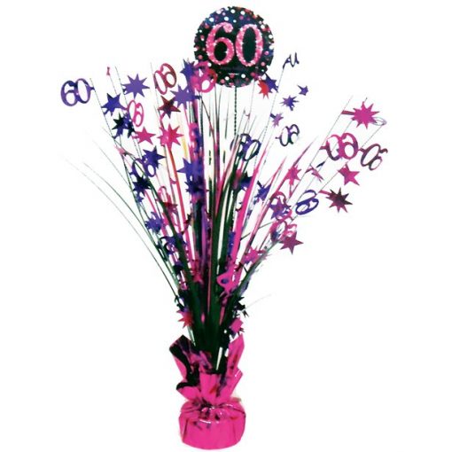 Pink Celebration Age 60 Table Centrepiece