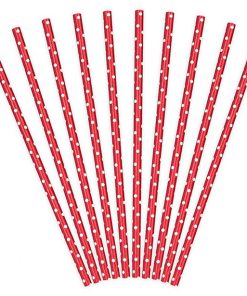 Red Dots Paper Straws