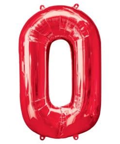 Red Number 0 Balloon