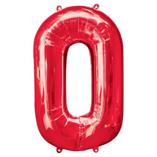 Red Number 0 Balloon