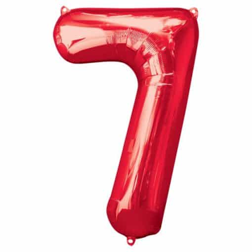 Red Number 7 Balloon