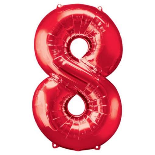 Red Number 8 Balloon