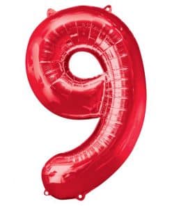 Red Number 9 Balloon