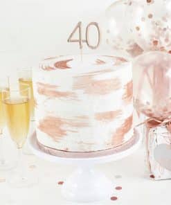 Rose Gold 40th Milestone Cake Topper