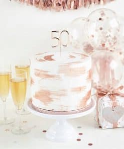 Rose Gold 50th Milestone Cake Topper