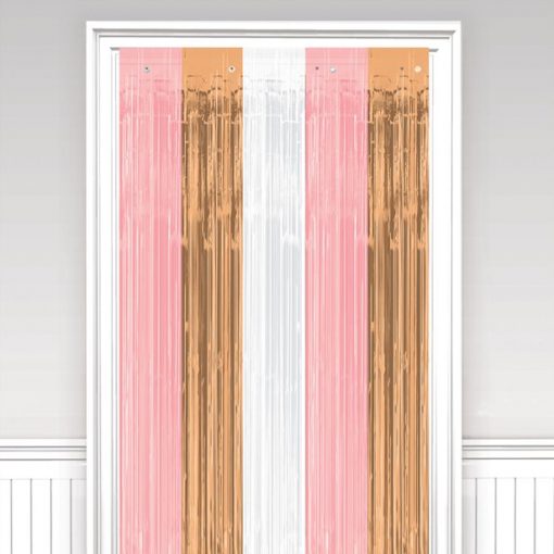 Rose Gold Blush Fringed Door Curtain