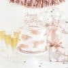 Rose Gold Happy Birthday Glitter Cake Topper