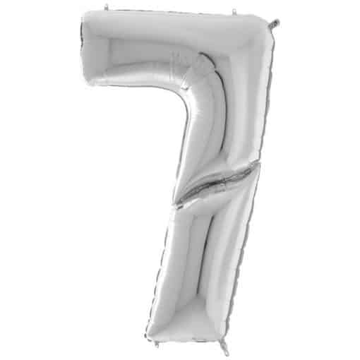 Silver Number 7 Foil Balloon