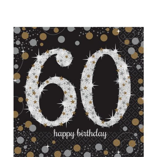 Sparkling Celebration Age 60 Lunch Napkins