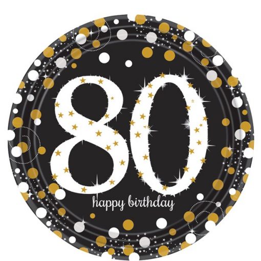 Sparkling Celebration Age 80 Plates