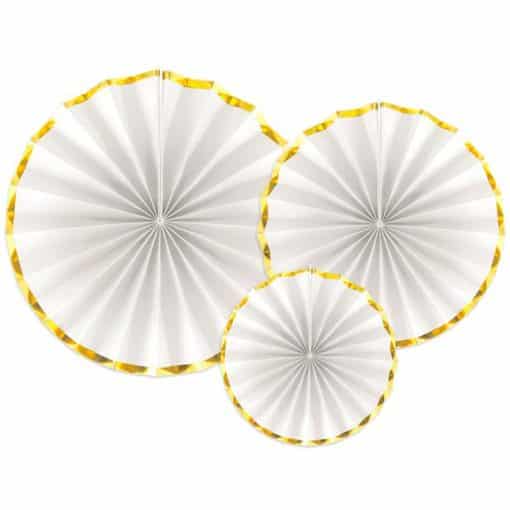 White & Gold Paper Fans