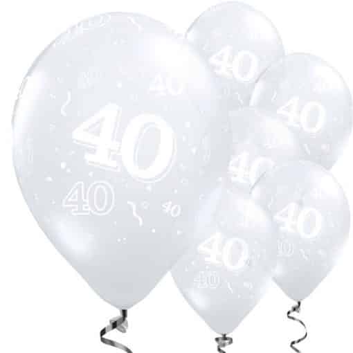 40th Birthday or Anniversary Diamond Clear Balloons