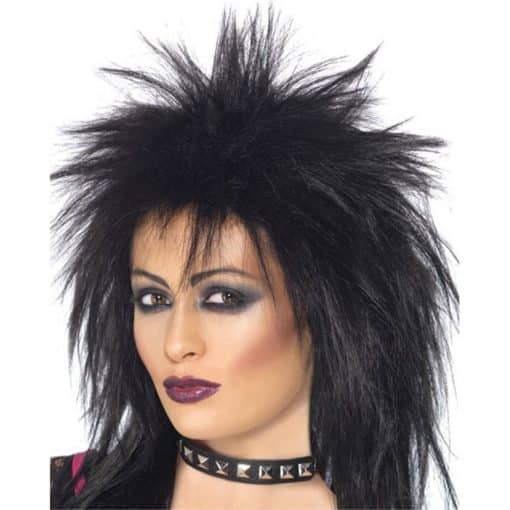 80's Rock Diva Wig Black Wig