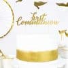 First Holy Communion Gold Cake Topper